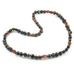Load image into Gallery viewer, Black Freshwater Pearl Necklace with Garnet Beads for Women
