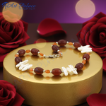 Load image into Gallery viewer, Red Carnelian &amp; Freshwater Pearl Necklace | Women&#39;s Jewelry
