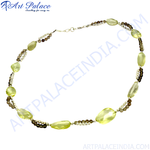 Load image into Gallery viewer, Gemstone beaded necklace featuring yellow and brown stones, perfect for elegant and daily wear.
