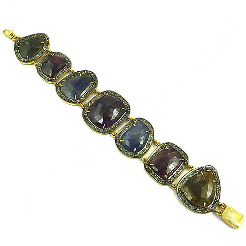 Sapphire gemstone bracelet | gold plating plated bracelet for women
