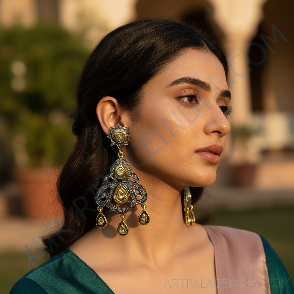 gold plating Teardrop Chandelier Earrings for Women | Dangle Earrings