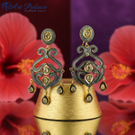 Load image into Gallery viewer, gold plating &amp; Black Diamond Earrings for Women | Statement Jewelry
