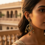 Load image into Gallery viewer, gold plating Teardrop Diamond Earrings | Luxury Indian Jewelry
