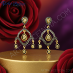 Load image into Gallery viewer, gold plating Teardrop Diamond Earrings | Luxury Indian Jewelry
