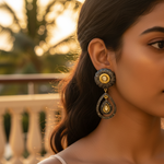 Load image into Gallery viewer, gold plating Diamond Flower Drop Earrings | Luxury Women&#39;s Jewelry
