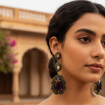 Load image into Gallery viewer, Ruby &amp; Emerald Dangle Earrings | Vintage Style Jewelry
