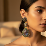 Load image into Gallery viewer, gold plating Sapphire Drop Earrings | Gemstone Jewelry for Women
