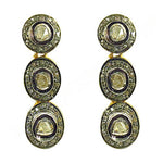 Load image into Gallery viewer, gold plating Polki Diamond Drop Earrings | Luxury Jewelry for Women
