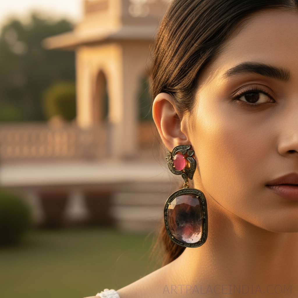 Ruby & Diamond Earrings for Women | Statement Jewelry