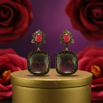 将图像加载到图库查看器中， 金红宝石石英耳环 | 垂坠式耳环 | 女士珠宝
