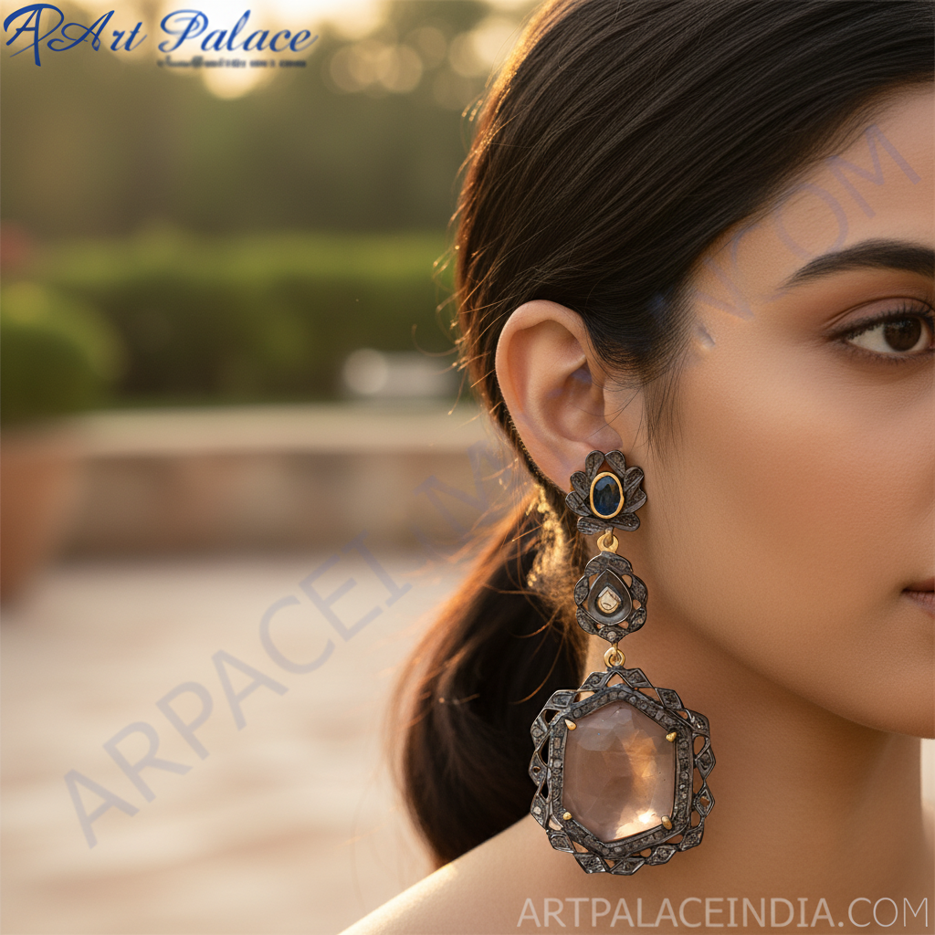 宝石吊坠耳环 | 氧化银耳环 | 女士款