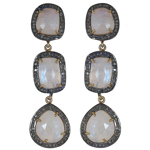 Moonstone drop earrings in silver | for women | gift