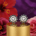 Load image into Gallery viewer, gold plating &amp; Diamond Flower Stud Earrings | Women&#39;s Jewelry Gift
