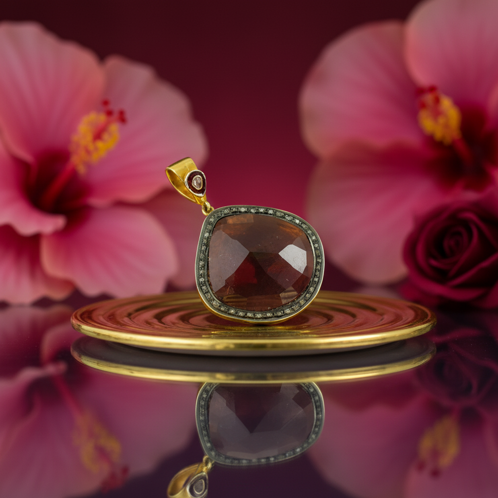 Gold Ruby Pendant Necklace for Women | Gemstone Jewelry Gift