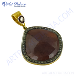 Load image into Gallery viewer, Gold ruby pendant necklace with diamond accents, gemstone jewelry for women.
