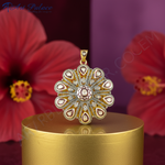 Load image into Gallery viewer, Floral Diamond Pendant Necklace | Yellow gold plating Finish | Women&#39;s Gift
