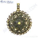 Load image into Gallery viewer, Silver filigree pendant with gemstones, vintage style necklace, oxidized silver finish, unique jewelry gift
