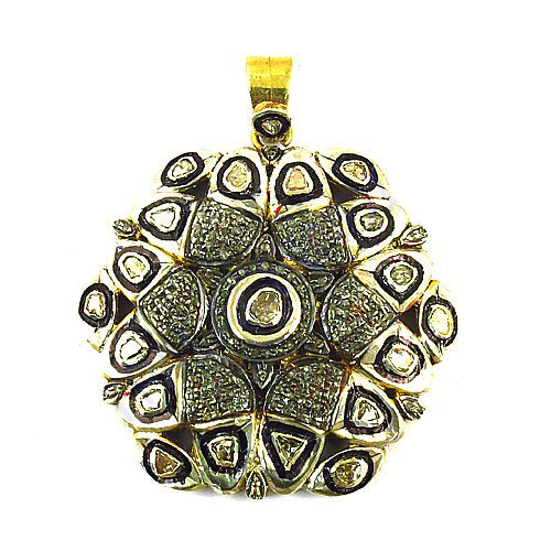 gold plating Diamond Cluster Pendant | Floral Design | Women's Jewelry