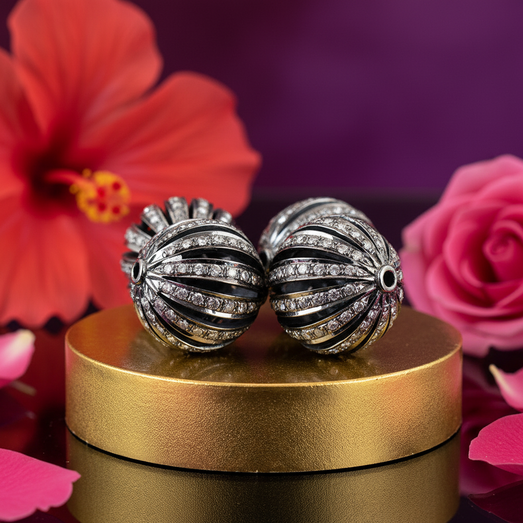 Oxidized Silver Bead Charms | Gemstone Embellished | Jewelry Gifts