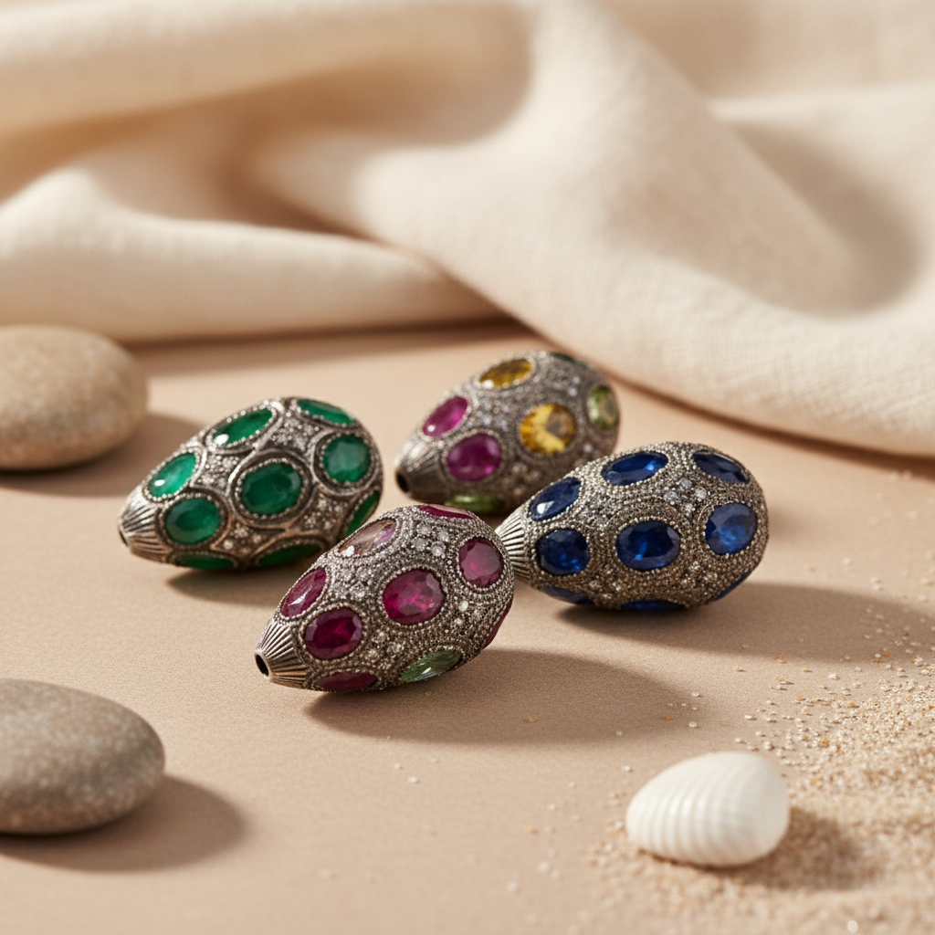 Gemstone Silver Beads | Handmade Jewelry | For Women