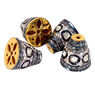 Beaded silver pendant charms | diamond encrusted jewelry