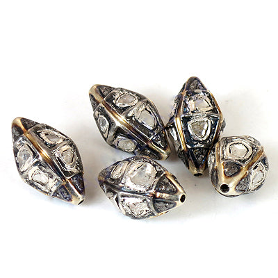 Raw diamond beads in sterling silver | artisan jewelry