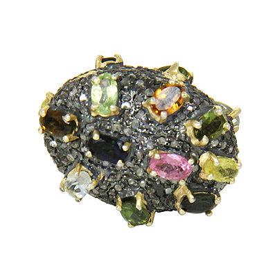 Gemstone cocktail ring | multi stone ring for women