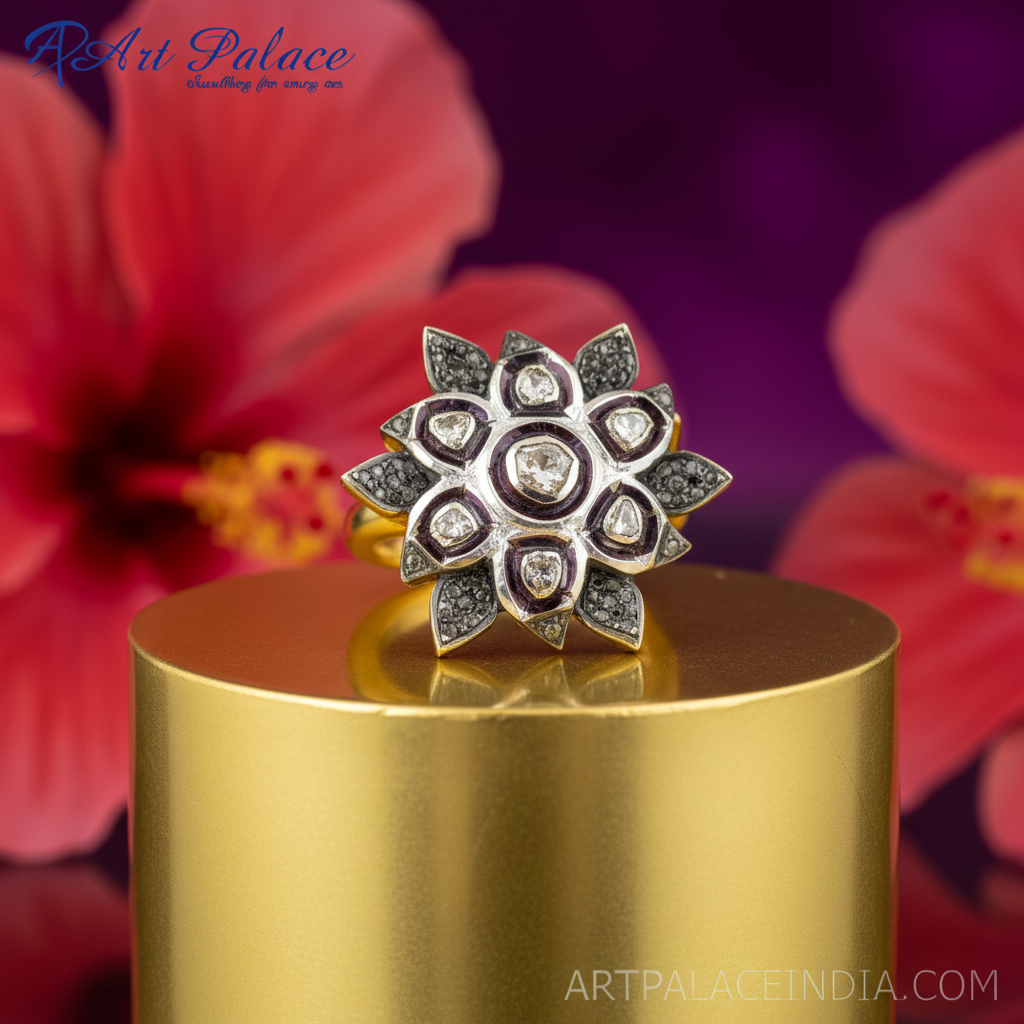 女士钻石花朵金戒指 | 个性戒指