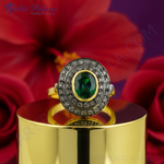 Load image into Gallery viewer, gold plating Ring with Emerald &amp; Diamond Accents | Women&#39;s Ring

