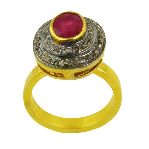 gold plating Ruby Ring for Women | Gemstone Jewelry | Gift