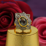 将图像加载到图库查看器中， 镶嵌宝石和钻石的黄金戒指 | 女士戒指
