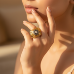Load image into Gallery viewer, gold plating Filigree Diamond Ring | Women&#39;s Ring | Statement Jewelry
