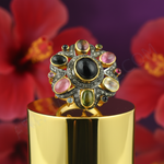 Load image into Gallery viewer, Multi Gemstone Ring | gold plating Plated Tourmaline Ring for Women
