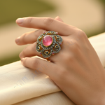 Load image into Gallery viewer, gold plating Ruby &amp; Diamond Ring for Women | Statement Jewelry
