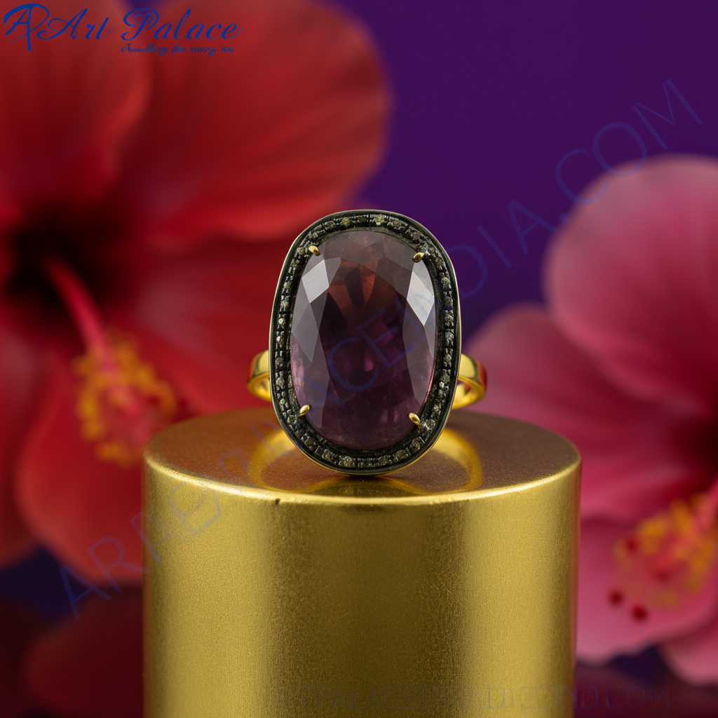 Gold ruby ring with diamonds | luxury women's jewelry