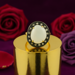 Load image into Gallery viewer, gold plating Ring with White Gemstone and Diamonds | Women&#39;s Ring
