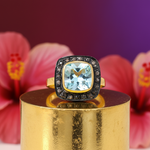 Load image into Gallery viewer, gold plating Ring with Blue Topaz and Diamond Accent | Women&#39;s Jewelry
