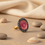 Load image into Gallery viewer, Ruby &amp; Diamond Ring | gold plating Finish | Women's Ring
