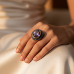 将图像加载到图库查看器中， 女士金紫水晶戒指 | 鸡尾酒戒指 | 礼物
