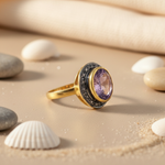 Load image into Gallery viewer, gold plating Amethyst Ring for Women | Cocktail Ring | Gift
