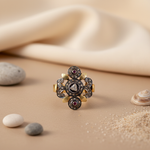 Load image into Gallery viewer, Ruby &amp; Diamond Ring for Women | gold plating &amp; Silver Filigree Ring
