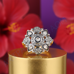 Load image into Gallery viewer, gold plating Diamond Ring for Women | Floral Design | Engagement Gift
