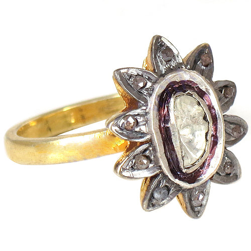 Vintage diamond cluster ring | gold plating ring | women's jewelry