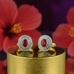 Load image into Gallery viewer, Gold Ruby Ring and Earrings Set for Women | Gift Jewelry
