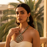 Load image into Gallery viewer, Gold Kundan Necklace Set | Indian Bridal Jewelry for Women
