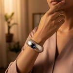 Load image into Gallery viewer, 925 Silver Moonstone Cuff Bracelet | Hammered Finish | For Women
