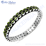 Load image into Gallery viewer, 925 sterling silver peridot stone bracelet featuring green gemstones, perfect for women
