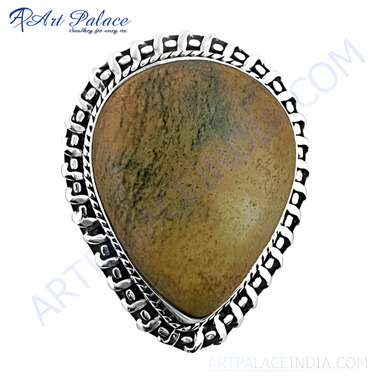 Sterling silver gemstone ring with a unique silver design, perfect as a gift