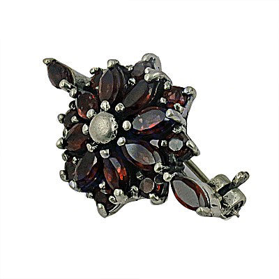 925 silver garnet flower earrings for women | daily wear