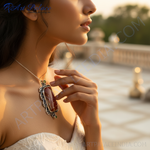 Load image into Gallery viewer, 925 Silver Red Jasper Pendant with Peridot | Women&#39;s Jewelry Gift
